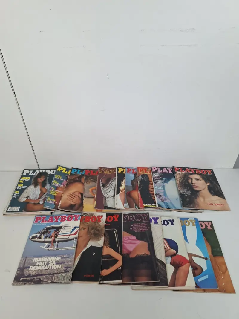 Partij Vintage Playboy Magazines – Franse Edities (Jaren '70 & '80) met Topiconen – kavel bij De Kringwinkel, Waardamme
