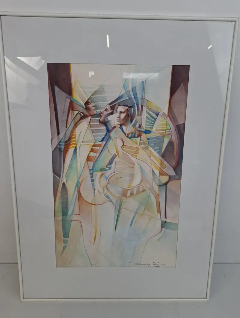 Ingelijst Origineel Werk van Danny Bloes (1953) – Gesigneerd & Gedateerd (1999) – kavel bij De Kringwinkel, Waardamme
