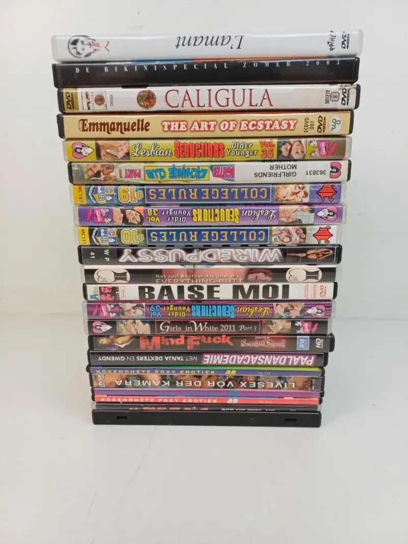 Lot erotische dvd's – kavel bij De Kringwinkel, Waardamme