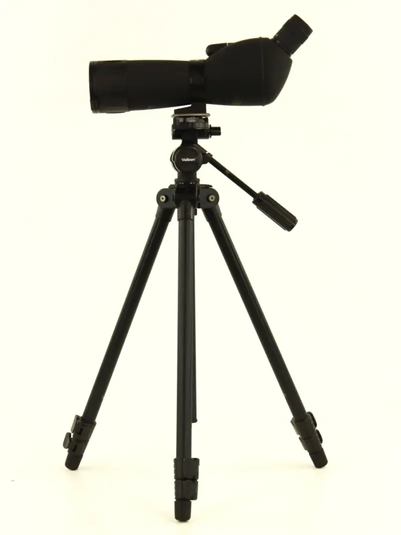 Maginon 20–60×60 spotting scope met Velbon statief en statiefkop – kavel bij De Kringwinkel, Antwerpen