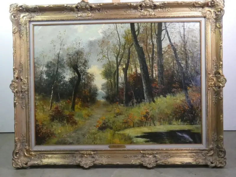 Gesigneerd olieverfschilderij van Henri Staps - Rouge-Cloître (96x122 cm) – kavel bij De Kringwinkel, Heverlee