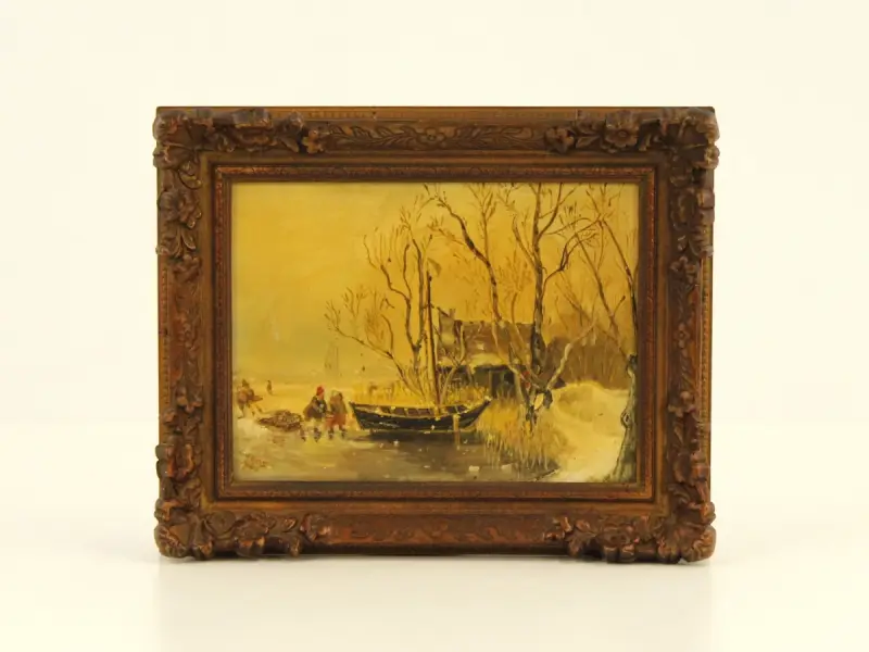 C.V. Vos (1985) – Hollands Winterlandschap – Olieverf – kavel bij De Kringwinkel, Antwerpen