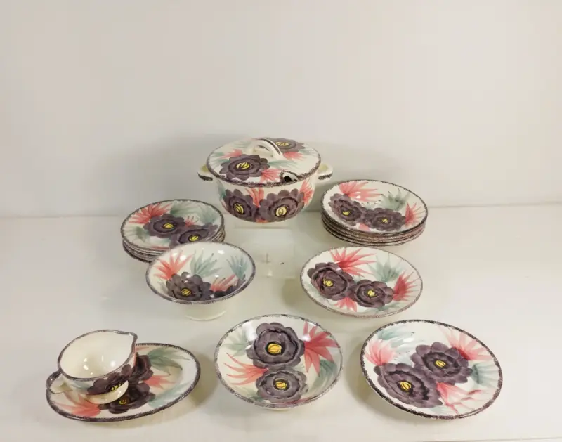 Vintage Schramberg SMF servies – handbeschilderd decor 277 – kavel bij De Kringwinkel, Turnhout