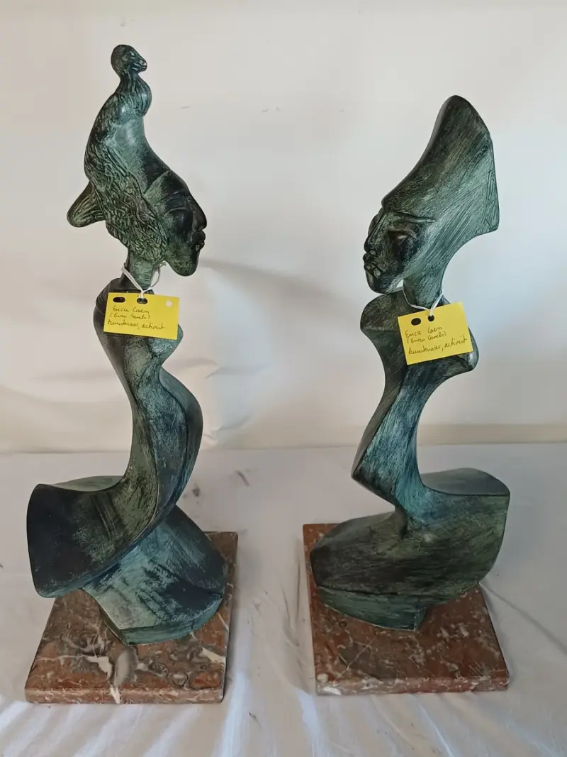 Set van 2 kunstwerken van Enca Caen (Enzo Carels) – kavel bij De Kringwinkel, Oudenaarde