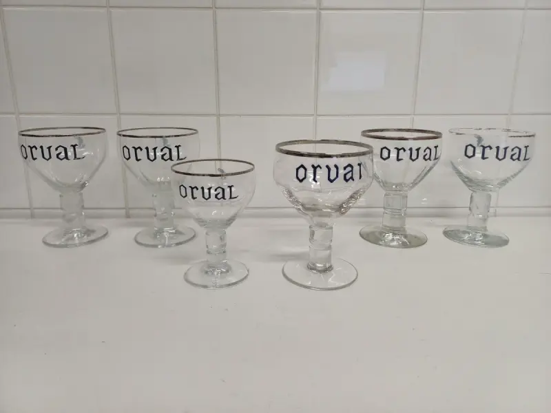 6 Orval glazen – kavel bij De Kringwinkel, Liedekerke