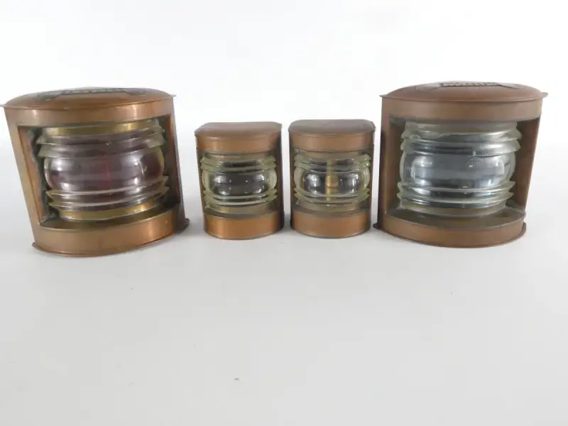 Set van 4 vintage scheeps- of navigatielampen – kavel bij De Kringwinkel, Heverlee