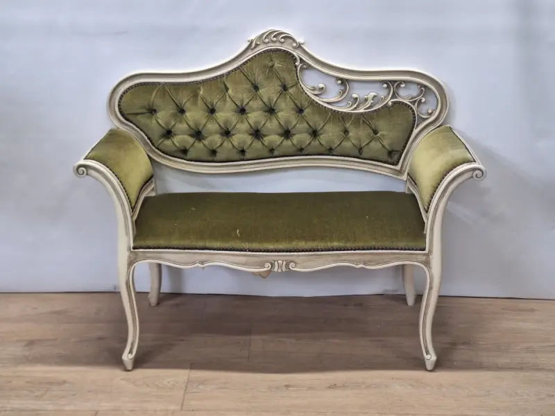 Elegant vintage boudoirbankje in Lodewijk XV-stijl - ca. jaren 1950 -1960 – kavel bij De Kringwinkel, Gent