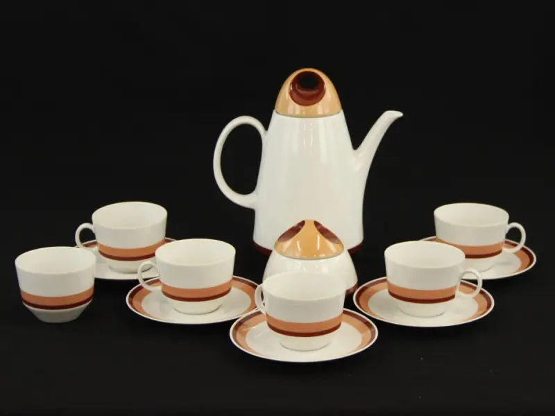 Bareuther Waldsassen Bavaria Germany vintage koffieservies voor 6 personen – kavel bij De Kringwinkel, Antwerpen