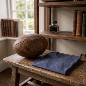 Oude leren voetbal en een sportshirt – sport- en memorabiliaveilingen in de veilingkalender van Geveild.com